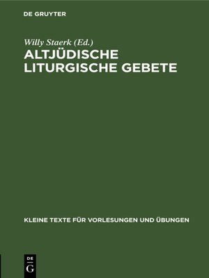 cover image of Altjüdische liturgische Gebete